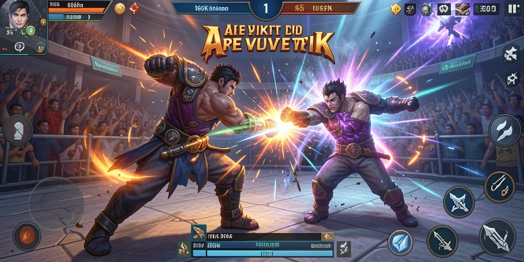 Tampilan gameplay 66K dengan pertarungan yang epik.