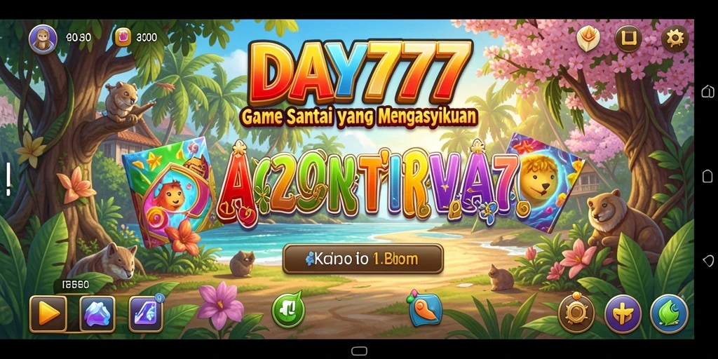 Tampilan gameplay DAY777 yang penuh warna dan seru.