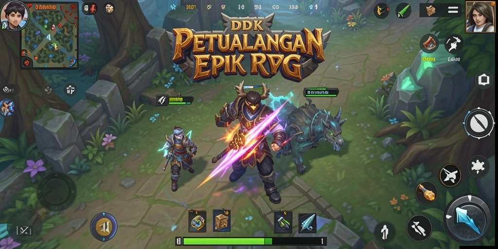 Tampilan gameplay DKK dengan pertarungan intens dan lingkungan yang menakjubkan.