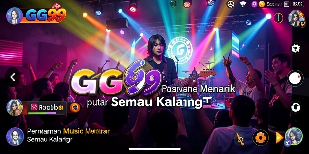 Tampilan gameplay interaktif dari aplikasi musik GG99 yang menyenangkan.