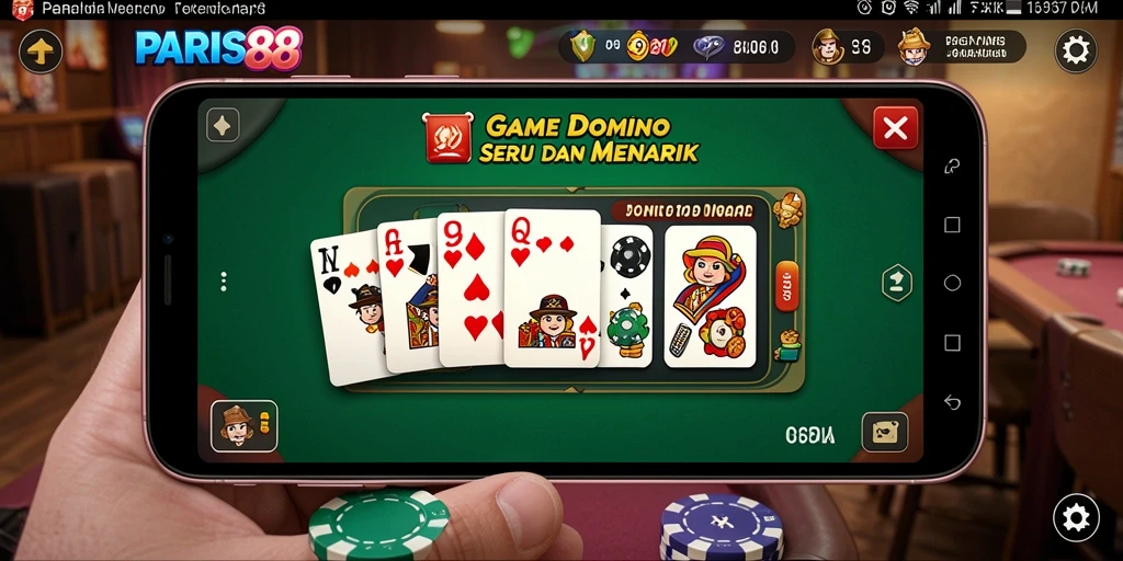 Tangkapan layar utama PARIS88 menampilkan aksi seru bermain Domino.