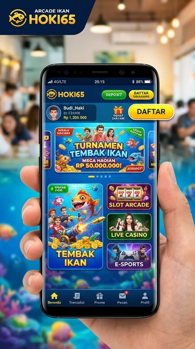 Screenshot antarmuka pengguna aplikasi hoki65 yang menarik.